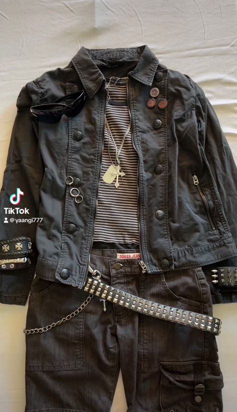 Metal Male Outfit, Masc Outfits Men, Male Villain Outfit, Punk Masc Outfits, Mens Punk Outfits, Male Manipulator Aesthetic Outfits, Emo Punk Outfits Men, Rockstar Outfits Men, Male Witch Aesthetic Fashion