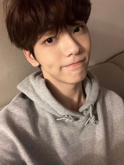 TXT - Soobin selfies, dimple. (2 of 8) Posted on Tomorrow X Together's Twitter, captioned: because i got my hair curled for the first time in a while hehe. Does the built in camera really make (selfies) look nice?? Dec. 20, 2021 Good Night Sleep Well, Tomorrow X Together On Twitter, You Are My Home, Tomorrow X Together, I Am The One, Twitter Update, Curled Hairstyles, Comme Des Garcons, K Pop