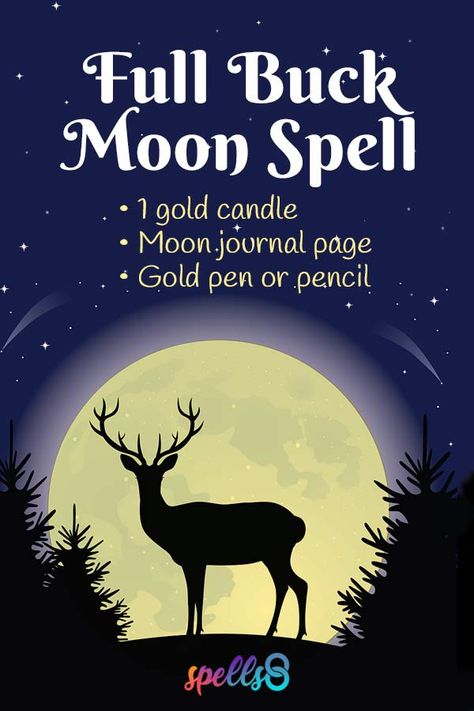 Nature, Buck Moon Meaning, Buck Moon Ritual, Full Moon July, Ritual Journal, Full Buck Moon, Buck Moon, Full Moon Spells, Male Deer