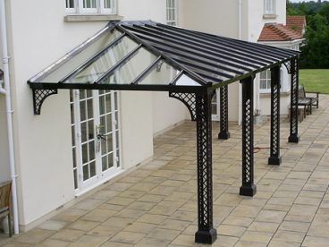 Quality Traditional Glass Verandas | The Traditional Verandah Company Glass House Garden, Iron Pergola, Glass Porch, Carport Designs, Garden Canopy, Front Porch Design, التصميم الخارجي للمنزل, Patio Canopy, Pergola Attached To House