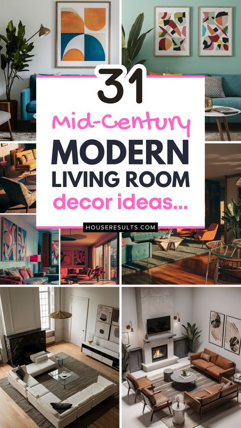 Discover how to blend modern and vintage with Midcentury Modern living room ideas! Learn to create a balanced and harmonious space that reflects your style. 🕰️🌟 #InteriorInspo #HomeDecor Mcm Living Room Blue Couch, Modern Midcentury Home Living Room, Mid Century Modern Living Room With Tv, Mid Century Modern Family Room Ideas, Mid Century Modern Living Room Ideas Retro Interior Design, Modern Mcm Living Room, Mid Century Inspired Living Room, Mid Century Modern Living Room Inspiration, Boho Mcm Living Room