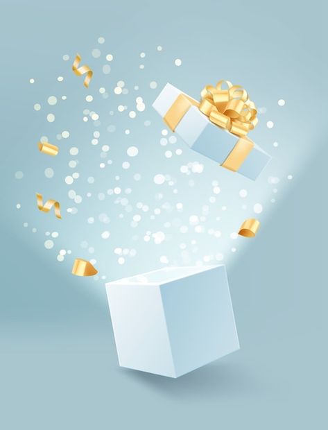 2023 Graphic Design, Gift Box Images, 2023 Graphic, Money Wallpaper Iphone, Surprise Box Gift, Feather Texture, Golden Bow, Up Animation, Gift Logo