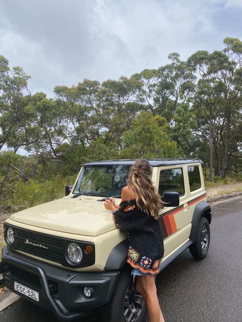 Jimny with nudge bar, retro grille and stripe decals ❤️‍🔥 #jimny #crochet #4wd #retro #stripes #suzuki #4x4 Suzuki Jeep 4x4, Suzuki Jimny Aesthetic, 4x4 Aesthetic, Jimny Car, Suzuki Jeep, Summer Cars, New Suzuki Jimny, Jimny 4x4, 4x4 Car