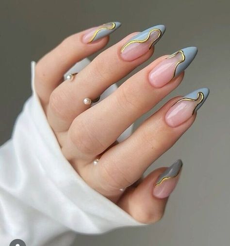 Abstract French Tip Nails, Nails Designs Almond, Wedding Nails Design Elegant, Nails Designer, Almond Nails Designs, Almond Nail, Nagel Inspo, Birthday Nails, Elegant Nails