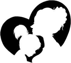 Art, Mother Daughter Silhouette, Heart Shape Tattoo, Child Silhouette, Mom And Child, Shape Tattoo, Heart Tattoo, Heart Shape, Mother Daughter