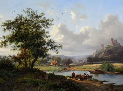 Search media - Wikimedia Commons Nature, Backdrop Inspiration, Painting Horizontal, Dutch Landscape, Victorian Paintings, Country Side, Summer Landscape, Old Farm, Workout Gym