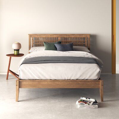 Platform Bed Wood, Slatted Headboard, Bed Wood, Solid Wood Platform Bed, Solid Wood Bed, Bed Reviews, Wood Platform Bed, Bed Slats, Contemporary Bed