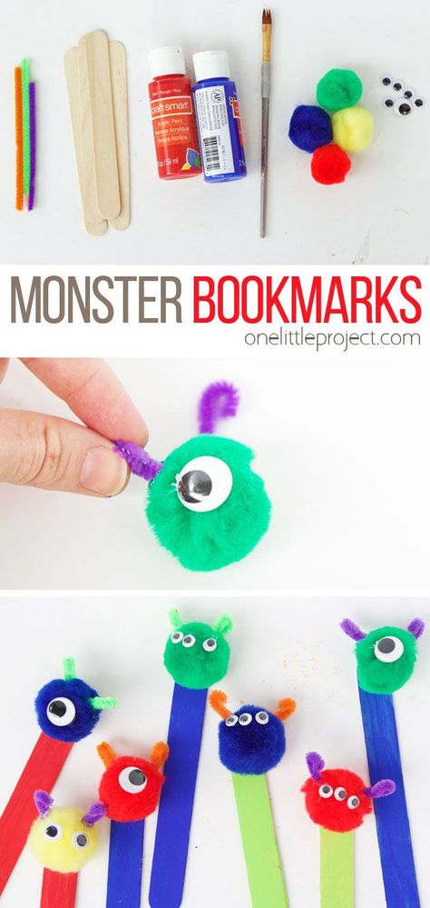 Classroom Crafts, School Age Crafts, Monster Bookmark, Back To School Craft, Monster Crafts, Back To School Crafts, School Craft, Easy Arts And Crafts, Daycare Crafts