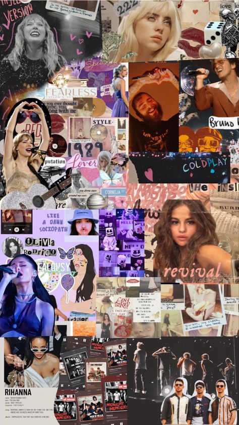 Music Artist Collage Wallpaper, Famous Wallpaper Aesthetic, Music Posters For Bedroom, Celebrity Collage Aesthetic, Musician Wallpaper Aesthetic, Pop Music Aesthetic Wallpaper Spotify, Pop Artist Aesthetic, Music Artist Aesthetic Wallpaper, Music Artist Wallpaper Aesthetic