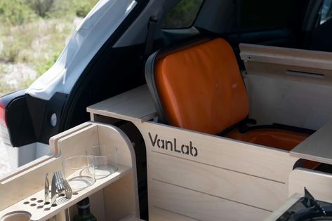 The Van Lab SUV Kit makes functional camping rigs out of popular SUVs and crossovers, from the Tesla Model X and Y to the Jeep Grand Cherokee. Inspired by Ikea furniture, the kits are shipped flat and assembled into form by the buyer. Rv Tips, Tesla Camping, Rav4 Camping, Tesla X, Suv Camper, Small Cooler, Suv Camping, Camping Set Up, Camping Kit