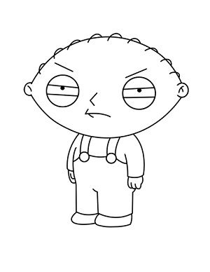 Draw Stewie Griffin Step 19 How To Draw Stewie Griffin, Family Guy Drawing Step By Step, Cartoon Doodle Drawings, How To Draw Family Guy, Drawings Ideas Cartoon Characters, Cartoon Paintings Easy High, Cartoon Drawings Outline, Classic Cartoon Characters Drawings, Stewie Griffin Drawing