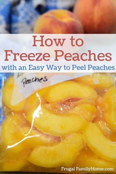 How to freeze peaches and nectarines (complete directions with step-by-step photos and video. Peach season is just about over, now I can have fresh peaches in the winter! And this is so simple and easy to do! Get some peaches and freeze them for yourself, it’s easier than you might think.    #Frozenpeaches #peeledpeaches #homemadepeaches