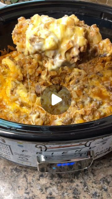 Carman Wilken | This Taco Casserole in the Crockpot is perfect for those nights when you have the kids’ ballgames or just when you need an easy and... | Instagram Taco Crock Pot Hashbrown Casserole, Hamburger And Potato Casserole Crockpot, Mexican Meal Recipes, Taco Casserole Hashbrown, Mexican Hashbrown Taco Casserole, Easy Dinner Using Ground Beef, Taco Casserole With Hashbrowns, Easy Hamburger Crockpot Meals, Crockpot Hamburger And Potato Recipes