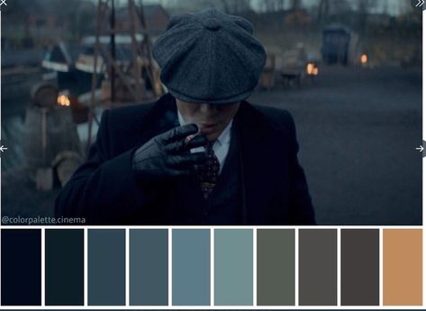 Peaky Blinders Moodboard, Speakeasy Color Palette, Cinema Palettes, Color Palette Cinema, Color In Film, Movie Color Palette, Cinema Colours, Color Script, Estilo Rock