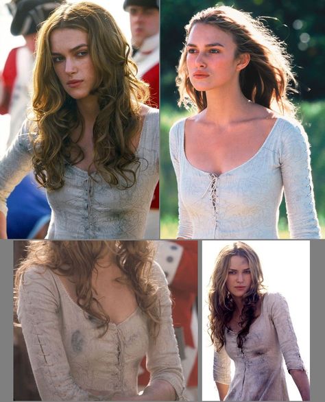 Keira Knightly - In character as "Elizabeth Swann" on the set of "Pirates of the Caribbean: The Curse of the Black Pearl", 2003 Elizabeth Swann Curse Of The Black Pearl, Pirates Of The Caribbean Keira Knightley, Pirates Of The Caribbean Kierra Knightly, Kiera Knightly Pirates Of The Caribbean Hair, Kiera Knightly Pirates Of The Caribbean Costume, Angelica Pirates Of The Caribbean Outfit, Elizabeth Swann Makeup, Keira Knightly Pirates Of The Caribbean, Elizabeth Pirates Of The Caribbean Costume