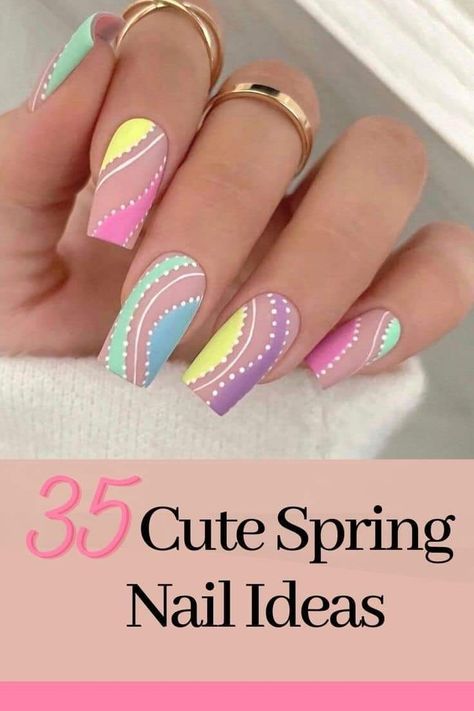 Spring Fancy Nails, Designs For Nails Cute, Spring Inspired Nail Designs, Nail Art Designs Pastel Colours, April Nail Art Designs, May Nails Designs, Nails Design 2022 Trends, Nail Art Design Summer, 2024 Spring Nail Designs