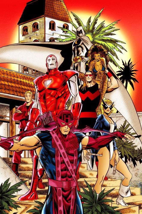 West Coast Avengers by Carlos Pacheco Avengers Mansion, West Coast Avengers, Secret Avengers, Avengers Team, Univers Marvel, Comic Book Art, The Hulk, Comic Book Artwork, Avengers Comics