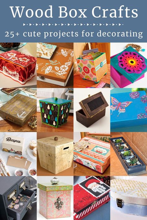 Keepsake Box Diy, Wood Box Decor, Wooden Box Crafts, Profitable Woodworking Projects, Wood Box Design, Diy Wood Box, Unfinished Wood Boxes, Wooden Box Diy, Small Wood Box