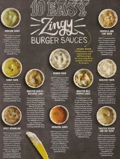 Different Types Of Sauces, Burger Sauces, Resep Sushi, Resep Burger, Burger Sauces Recipe, Types Of Sauces, Amazing Burger, Easy Burgers, Burger Sauce