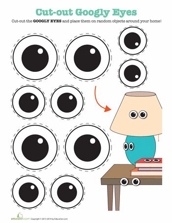 Worksheets: Printable Googly Eyes (from education.com, may have to join to print) Molde, Googly Eye Crafts, Third Grade Art, Googley Eyes, Paper Flower Garlands, Craft Eyes, Cartoon Eyes, Family Presents, Fools Day