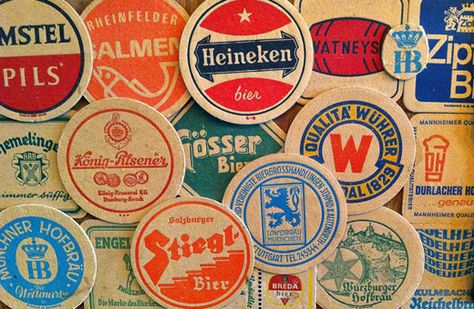 Embroider vintage beer coasters Vintage Bar Coasters, Vintage Coaster Design, Bar Coaster Design, Beer Coaster Design, Beer Mat Design, Vintage Beer Posters, Man Cave Ceiling Ideas, Beer Merch, Logo Wordmark