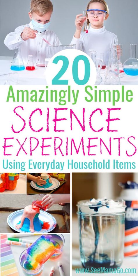 Kid Experiments At Home, Experiments For Kids Easy, Simple Science Experiments For Kids, Kindergarten Science Experiments, Preschool Steam, Chemistry Experiments For Kids, Summer Science Experiments, Simple Science Experiments, Fun Experiments For Kids