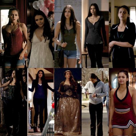 Elena Gilbert Season 3 Outfits, Elena Gilbert Gown, Elena Gilbert Jacket Outfit, Elena Outfits Tvd, Eleanor Gilbert Outfit, Alana Gilbert Style, Elena Gilbert Vampire Costume, How To Look Like Elena Gilbert, Elena Gilbert Vampire Outfits