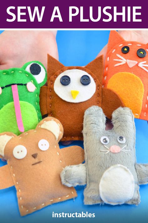 Sewing Small Stuffed Animals, Tela, Couture, Sewing Project Ideas Creative, Easy Felt Sewing Projects For Beginners, Free Plushie Sewing Patterns For Beginners, Simple Stuffed Animals To Sew, Make A Toy For Kids, Easy To Make Stuffed Animals