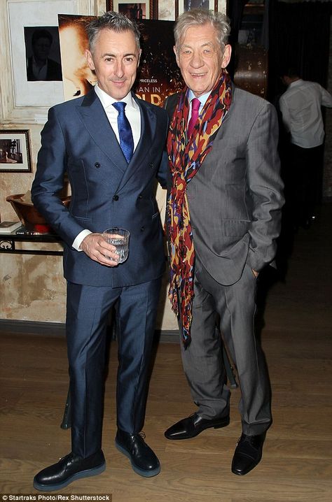 Alan Cummings, Sir Ian Mckellen, Gold Reception, Floral Pencil Dress, House New York, Woman In Gold, Ian Mckellen, Creative Cocktail, Hair Adornments