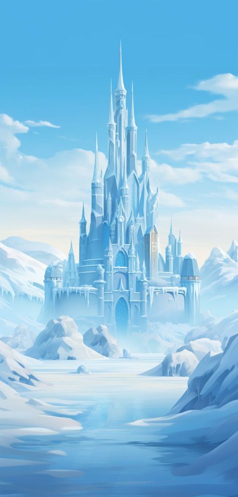 Ice Tower Fantasy Art, Ice Castle Drawing, Winter Fantasy Castle, Ice Castle Fantasy Art, Winter Castle Fantasy Art, Snow Castle Aesthetic, Ice Castle Aesthetic, Winter Castle Aesthetic, Fantasy Ice Castle