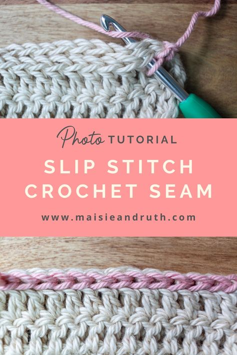 There are several ways to join your crochet pieces together and in this crochet tutorial I’ll show you one very easy technique… the slip stitch crochet seam! #slipstitchcrochettutorial #howtoseamcrochet #crochettechniquesstepbystep Slip Stitch Seam Crochet, Crochet Slip Stitch Join, How To Crochet Seams Together, How To Join Crochet, Slip Stitch Joining Crochet, Sew Crochet Pieces Together, Seaming Crochet Pieces, How To Seam Crochet, Slip Stitch Crochet Patterns