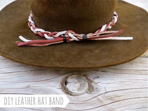 DIY braided leather hat band | On My Honor Hat Bands Diy, Diy Hat Band, Diy Leather Hat, Leather Hat Bands, Cowboy Hat Band, Old Cowboy, Fleece Projects, Cowboy Hat Bands, Decorative Knots