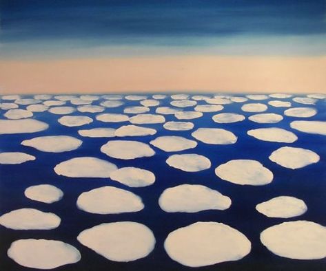 Georgia O' Keeffe ~ Sky Above the Clouds Georgia Okeefe Clouds, Georgia Okeefe Sky Above Clouds, Georgia O'keefe Art, Georgia O Keeffe Paintings, O Keeffe Paintings, Georgia O'keeffe, Partly Cloudy, Georgia Okeefe, Modern Oil Painting