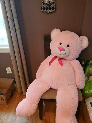 Teddy Bear Giant Big Stuffed Animal Pink Plush Soft Toy HUGE Cuddly... Jumbo Stuffed Animals, Pink Stuffed Bear, Pink Big Teddy Bear, Big Tady Bear, Giant Pink Teddy Bear, Huge Teddy Bear In Room, Pink Stuff Toy, Giant Teddy Bear Aesthetic, Big Teddy Bear In Bedroom