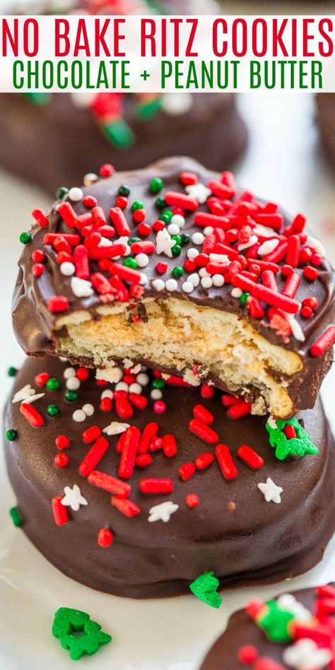 Ritz Cookies, Easy Holiday Cookies, Christmas Baking Cookies, Cookie Exchange Recipes, Easy Holiday Desserts, Easy Christmas Treats, Averie Cooks, Christmas Baking Recipes, Easy Christmas Cookie Recipes