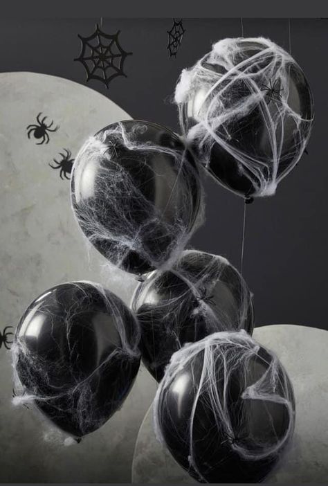 Black, Halloween Decorations, Halloween, Spider Web, Halloween Decor, Halloween Party, Balloons, Black And White, White