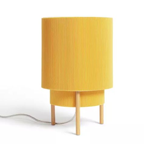 Table and desk lamps | Habitat Yellow Lamps, Yellow Side Table, Bnb Ideas, Funky Room, Table And Desk, Cage Table Lamp, Yellow Table Lamp, Column Table, Novelty Lamps