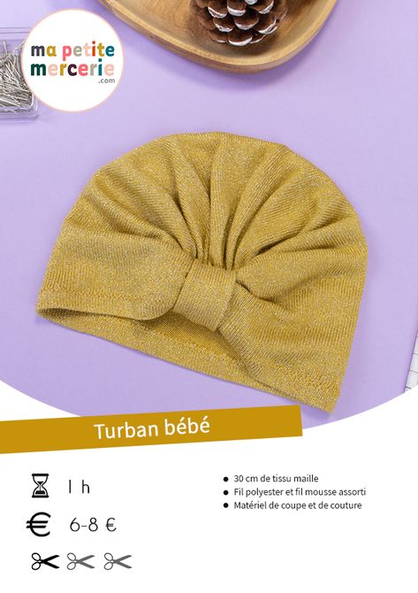 Tuto couture facile : turban bébé 6-12 mois - patron gratuit Tela, Turban Diy, Couture Bb, Crochet Turban, Coin Couture, Diy Bebe, Baby Couture, Baby #5, Couture Sewing