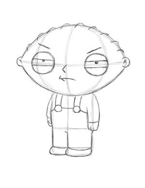 Draw Stewie Griffin Step 18 How To Draw Stewie Griffin, Stewie Griffin Drawing, Stewie Drawing, Simple Doodles Step By Step, Easy Cartoon Drawings Step By Step, Family Guy Drawing, Traceable Drawings, Griffin Drawing, Stewie Griffin