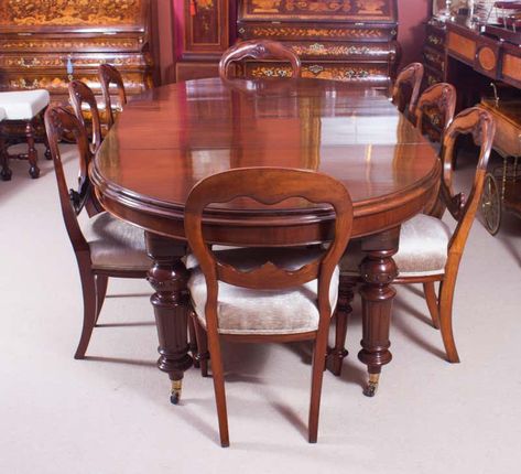 View this item and discover similar for sale at 1stDibs - This is a fabulous dining set comprising an antique Victorian mahogany oval extending dining table, circa 1860 in date with a set of eight antique Victorian Victorian Dining Table, Oval Extending Dining Table, Glass Dining Table Set, Mahogany Dining Table, Antique Dining Tables, Vintage Dining Table, Solid Wood Dining Set, Extending Dining Table, Stage Backdrop