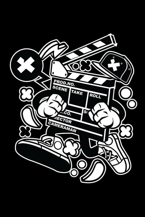 "Clapperboard Cartoon Character - Funny illustration - who doesn't love playing clapper, clapboard, clacker, and ACTION ! (B)" by Nickelparis | Redbubble Camera Cartoon Art, Clapperboard Illustration, Clapperboard Tattoo, Camera Illustration Design, Camera Character, Lion Art Tattoo, Camera Cartoon, Camera Illustration, Love Radio