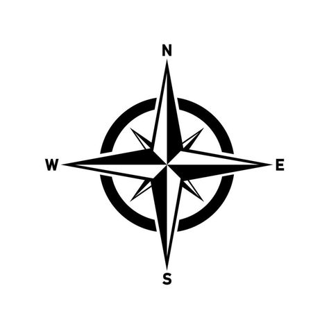 Simple Compass Drawing, Compas Logos, North Sign Architecture, Compass Drawings, North Symbol, Compass Simple, Compass Logo Design, Compass Clipart, Compass Picture