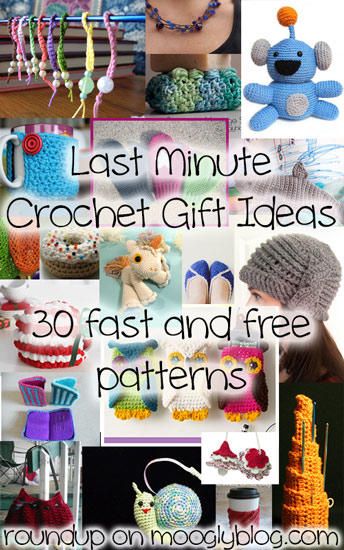 30 Last Minute Crochet Gift Ideas - lots of great ideas, and they all take less than 200 yards of yarn! <a href=http://www.mooglyblog.com/last-minute-crochet-gifts-30-free-patterns/>Not supported by mobile. Click to view original post</a> Crochet Gift Ideas, Crochet Gratis, Crochet Gift, Quick Crochet, Yarn Projects, Crochet Stitch, Crochet Accessories, Crochet Gifts, Great Ideas