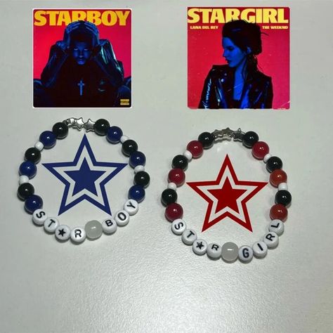 1.81￡ |starboy & stargirl glass bead matching bracelet set y2k handmade| |   - AliExpress Lana Del Rey, Kawaii, Starboy Bracelet The Weeknd, Starboy And Stargirl Bracelet, Matching Accessories Couple, Starboy Bracelet, Stargirl And Starboy, Starboy And Stargirl, Cheap Anniversary Gifts