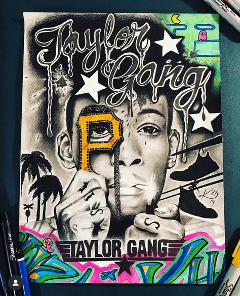Taylor Gang Custom Painting Tattoos, Taylor Gang, Taylors Gang, Custom Painting, Album Art, Custom Paint, For Life, Album Covers, Markers