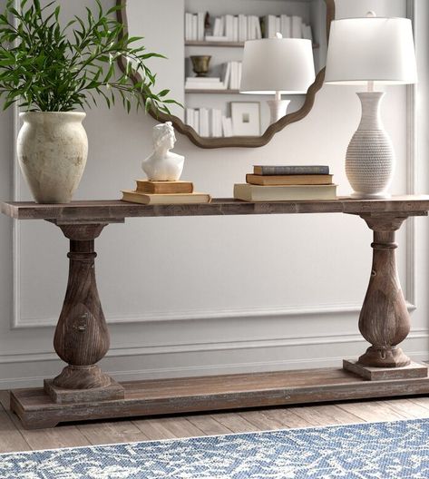 The Best Ways To Elegantly Style Your Console Table Entryway Designs, Sofa Table Decor, Farmhouse Console Table, Console Table Design, Console Table Decorating, Entrance Table, Foyer Table, Wooden Console, Market Ideas