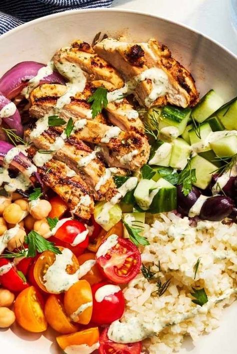 Healthy Bowls For Dinner, Healthy Lunch Bowls Easy, Bowls For Dinner Healthy Recipes, Healthy Chicken Power Bowl Recipes, Dinner Protein Bowls, Yum Bowls Recipe, Cooking Light Power Bowls, Quick Dinner Bowls, Chicken Protein Bowls Recipes