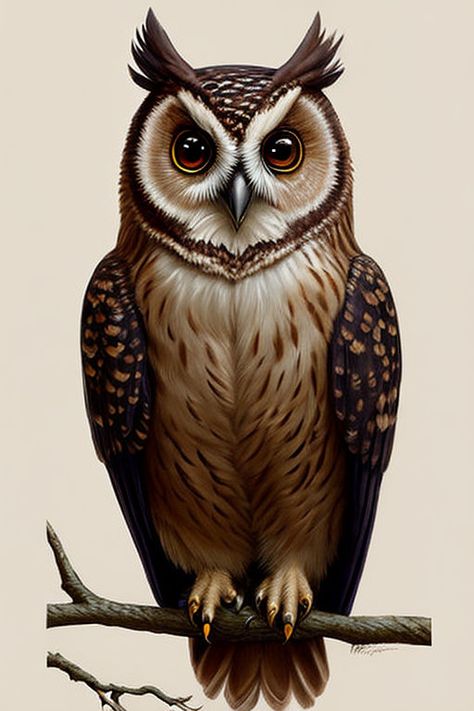 Owl Front View, Owl Drawing Color, Owl Artwork Illustrations, Ear Tattoo Ideas, Nocturnal Birds, Owl Photography, Owl Artwork, Ear Tattoos, Bird Sketch