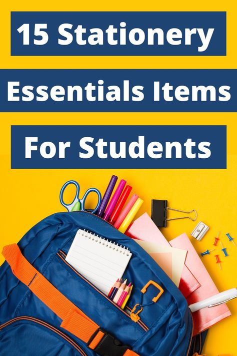 Stationery Essentials For Students Stationery For College, Stationary Every Student Should Have, Important Stationary For Students, Must Have Stationary Items For School, College Stationary Essentials, Study Stationery List, School Stationary List, College Study Essentials, Study Materials Products