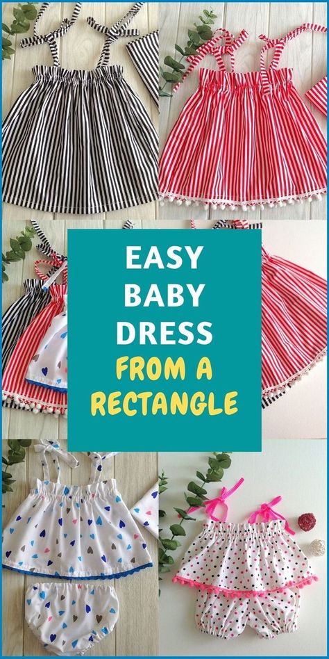 Baby Clothes Patterns Sewing, Easy Sewing Pattern, Baby Dress Pattern, Sewing Baby Clothes, Girls Dress Sewing Patterns, Diy Baby Clothes, Diy Vetement, Baby Dress Patterns